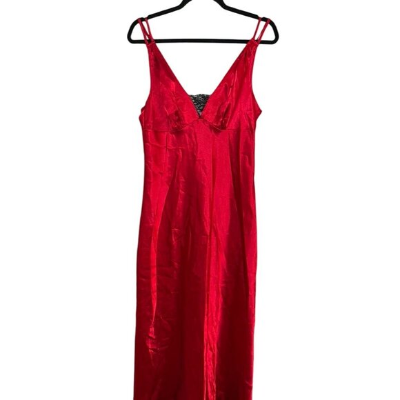 Retro Lace Tank Slip Dress M Red Babydoll Sexy Fairy Regency Romantic Vampire - Picture 1 of 12